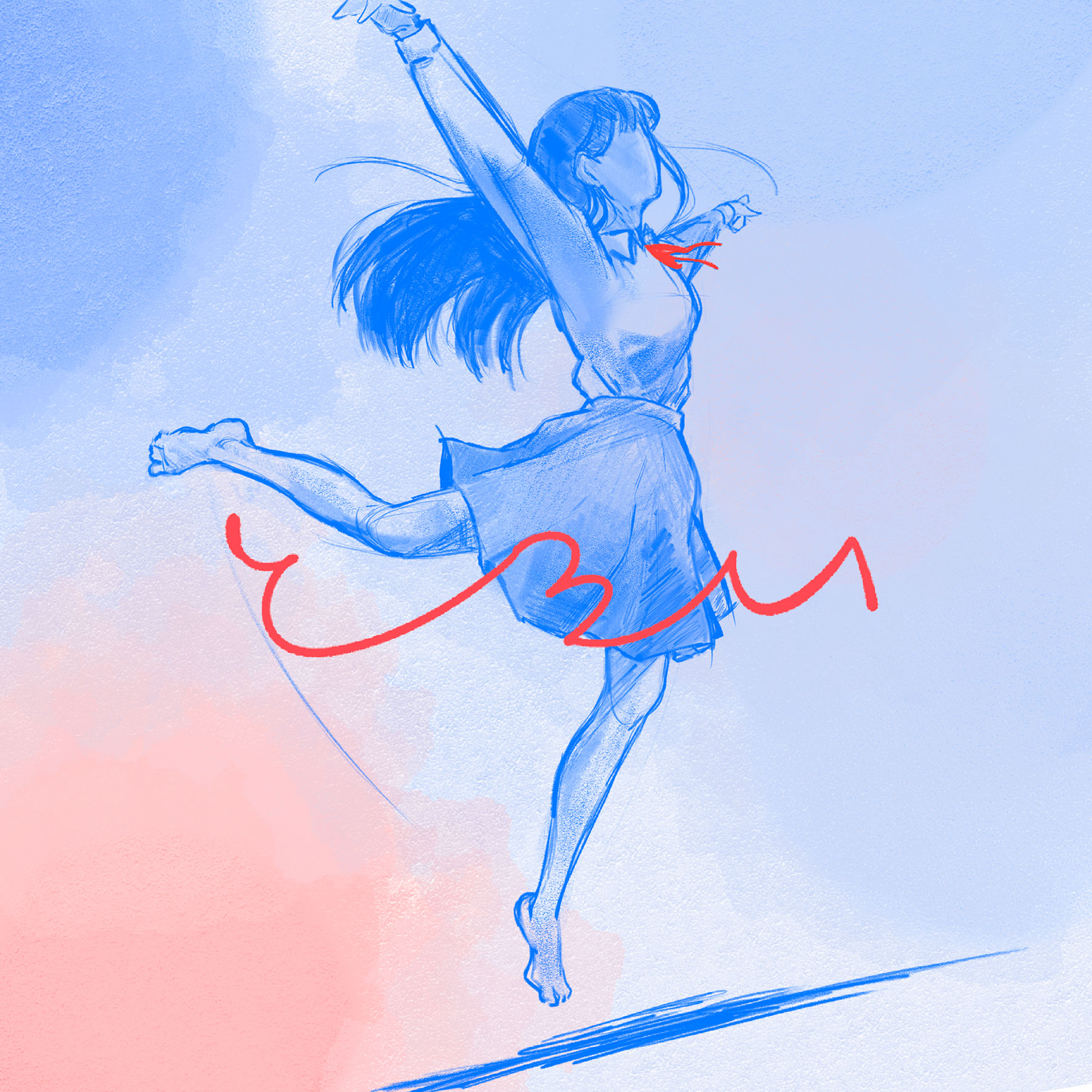 ジャンセン 「稽古する踊り子・オレンジ色の基調」、繊細、可憐、希少画集画 Drawing day 4 Witch's Revenge #DRCL#BramStoker